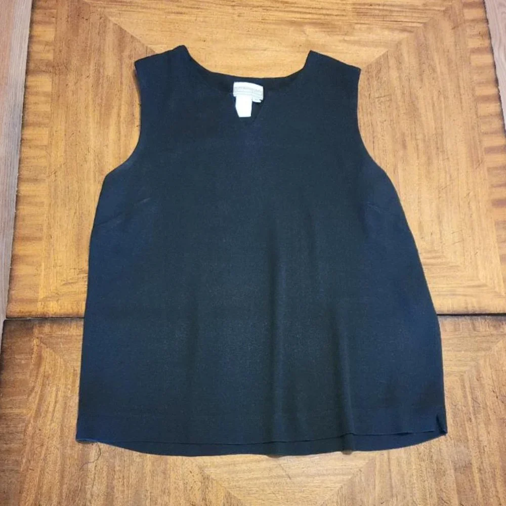 Coldwater Creek Black Pull-0n Shell - Picture 1 of 10